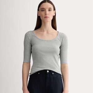 Everlane The Luxe Rib Scoop-Neck Tee